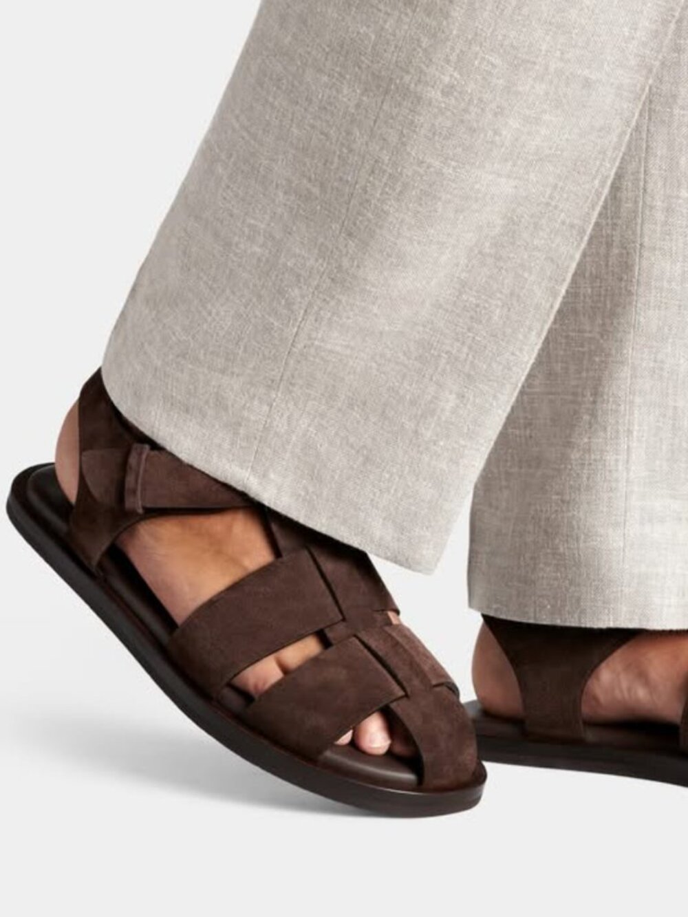 BRAND NEW Suitsupply Brown Suede Sandals in Size 10